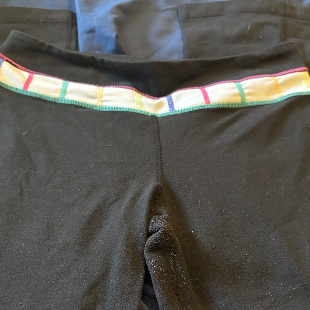 Lululemon Athletica Black Flare Pants with Colorful Waistband